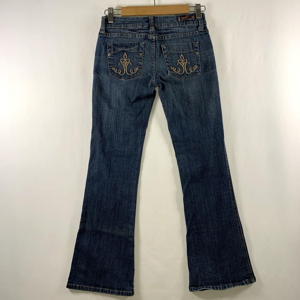 VTG Underground Soul Women Y2K Low Rise Bootcut Jean Size 3 Embroidered Festival